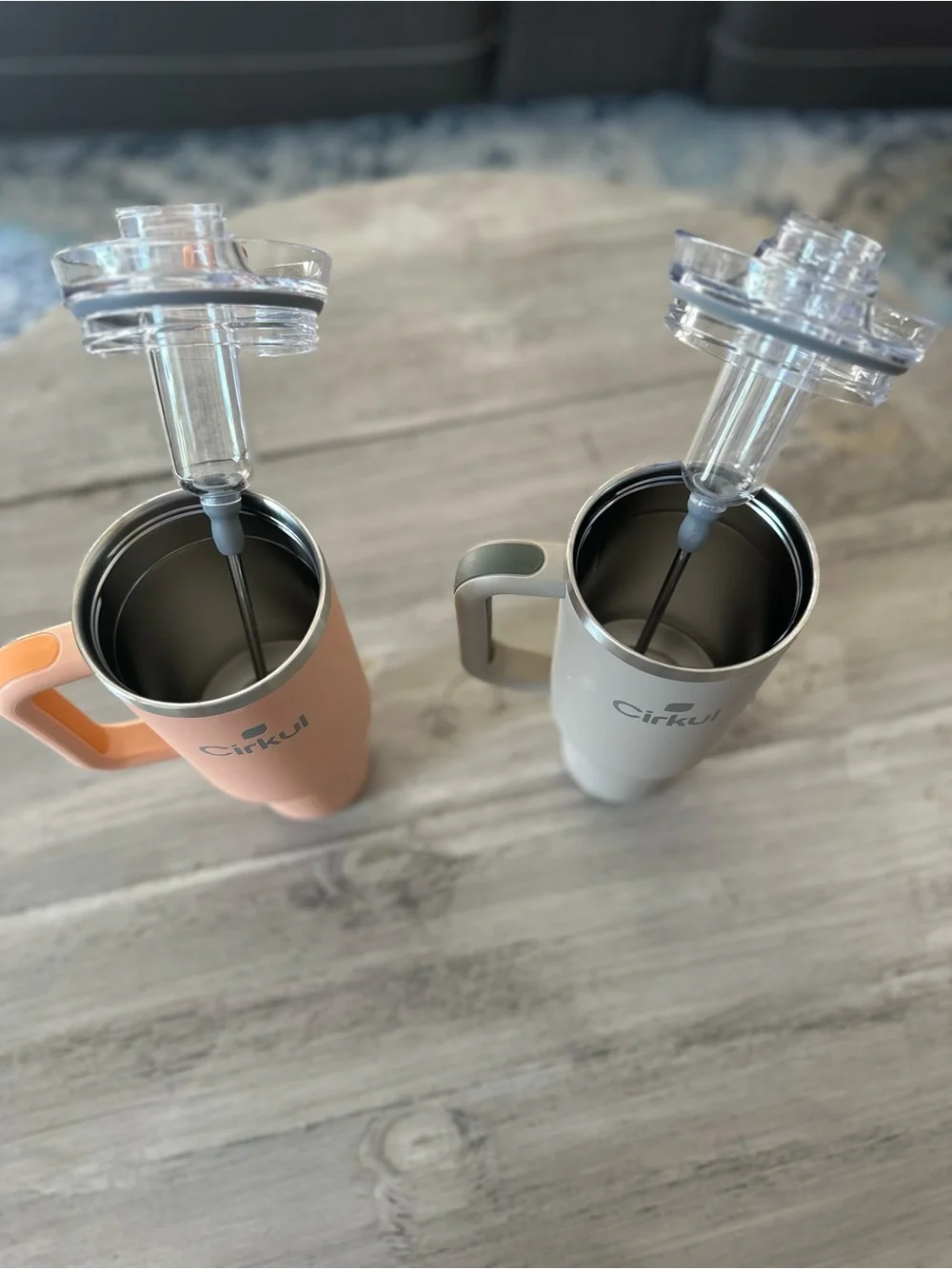 Cirkul Insulated Travel Mug - Peach and Gray